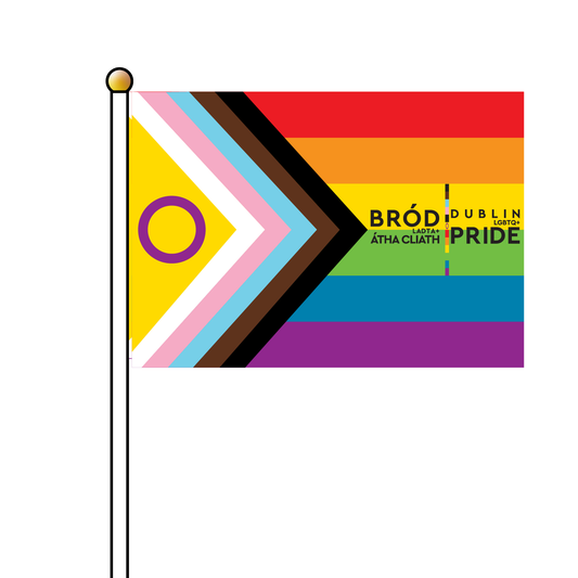 INTERSEX INCLUSIVE PROGRESS HAND FLAG - 30cm x 19cm (12" x 7.2")